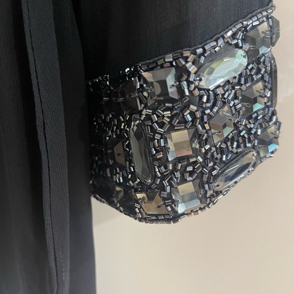 Kareena’s black silk top with beating at cuffs and all along collar. - Picture 3 of 3